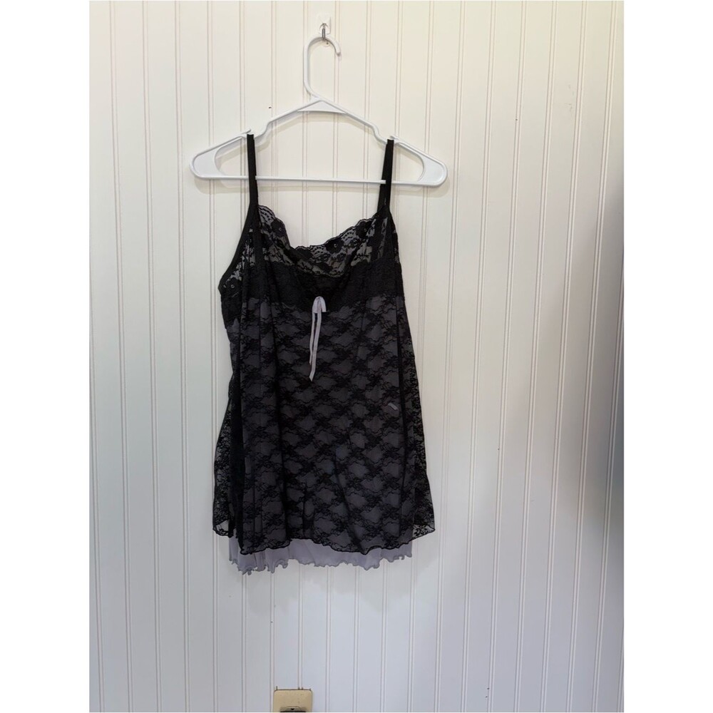 torrid vintage Black Lace Camisole with Light Gray Lining lingerie